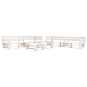6-piece pallet wood lounge set white