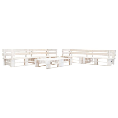 -Delige Loungeset Pallet Hout Wit