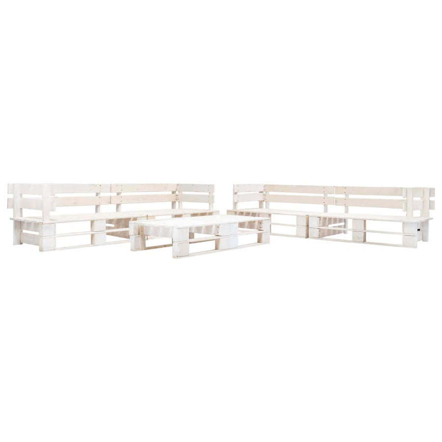 -Delige Loungeset Pallet Hout Wit