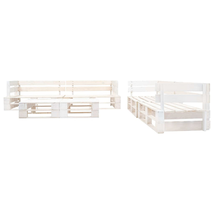 -Delige Loungeset Pallet Hout Wit