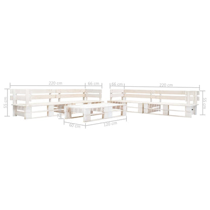 -Delige Loungeset Pallet Hout Wit