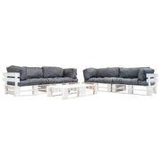 Loungeset pallet grijs wit 4-delig