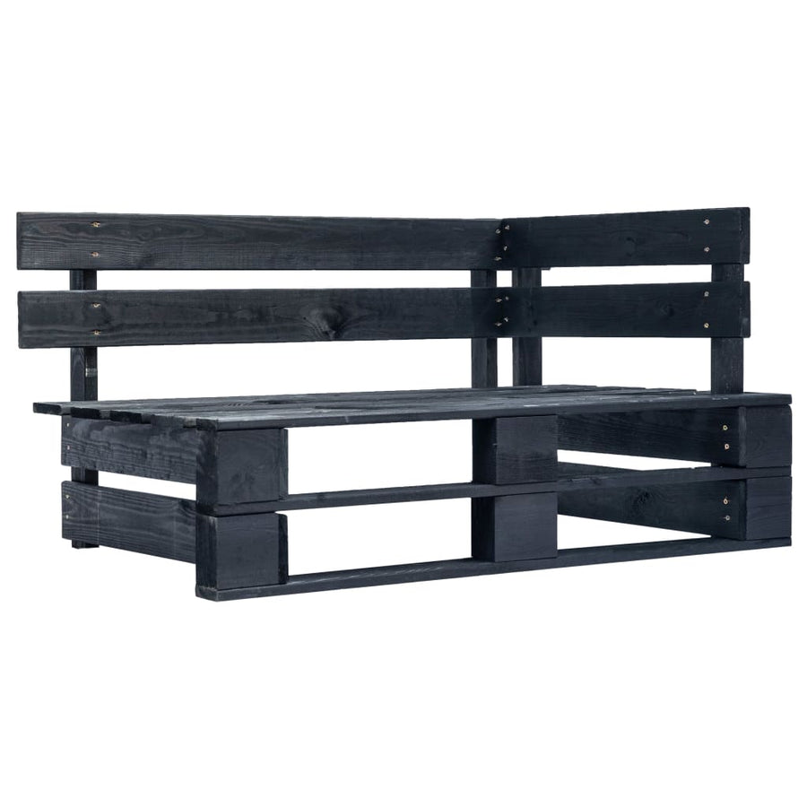 Tuinbank Pallet Met E Kussens Grenenhout Zwart en zandkleurig