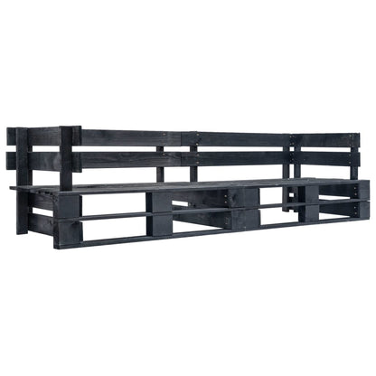 Tuinbank 2-Zits Pallet Hout Zwart