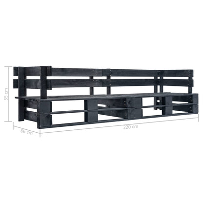 Tuinbank 2-Zits Pallet Hout Zwart
