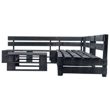 4-Delige Loungeset Pallet Hout Zwart