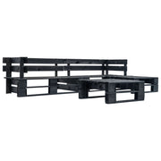 Loungeset pallet 4-delig geïmpregneerd grenenhout zwart