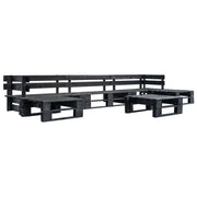 6-piece Lounge Set Black Pallet Wood