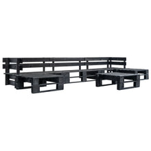 6-Delige Loungeset Pallet Hout Zwart