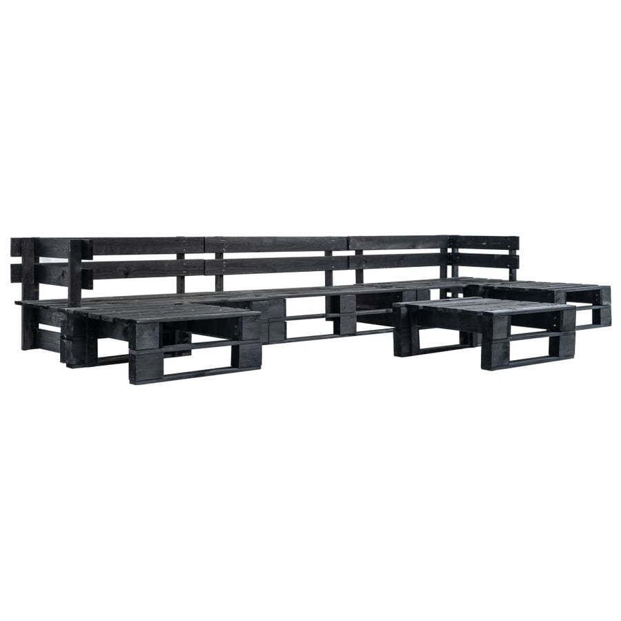 6-Delige Loungeset Pallet Hout Grijs