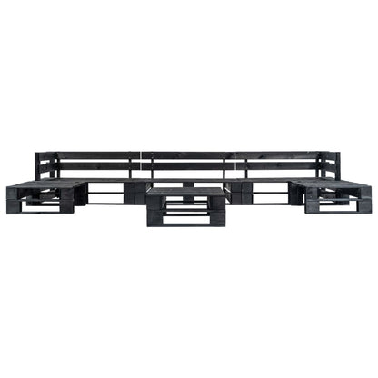 6-Delige Loungeset Pallet Hout Zwart
