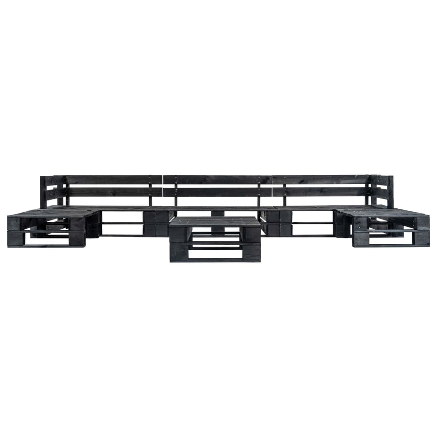 6-Delige Loungeset Pallet Hout Zwart