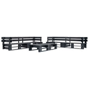 Loungeset pallet hout 6-delig zwart