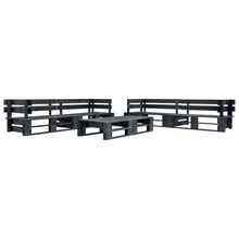 -Delige Loungeset Pallet Hout Zwart