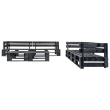 -Delige Loungeset Pallet Hout Zwart