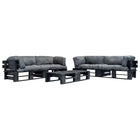 Loungeset pallet 6-delig grenenhout grijs