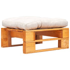 Tuinpoef 60x60x35 cm grenenhout zandkleurig kussen