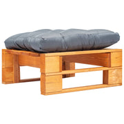 Tuinpoef 60x60x35 cm grenenhout grijs kussen