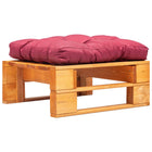 Tuinpoef Met Kussen Pallet Hout Honing Bruin en rood