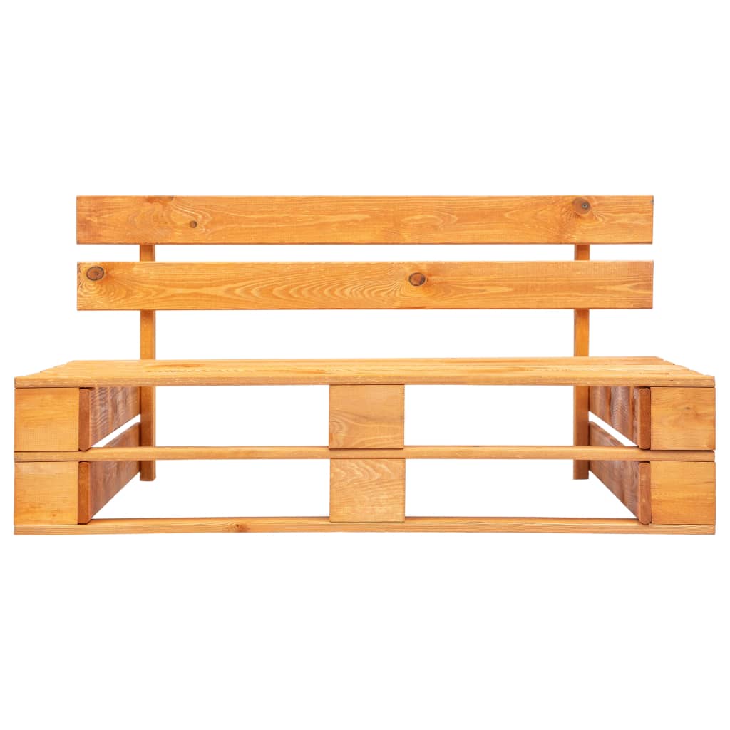 Tuinbank Pallet Met E Kussens Grenenhout Bruin en zandkleurig