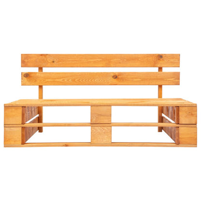 Tuinbank Pallet Met Grijze Kussens Grenenhout 1 Bruin en grijs
