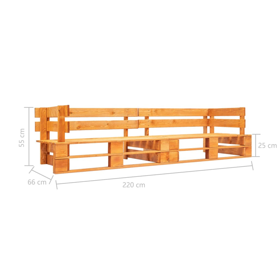 Tuinbank 2-Zits Pallet Hout Honingbruin