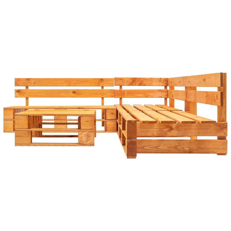 4-delige Loungeset pallet hout honingbruin