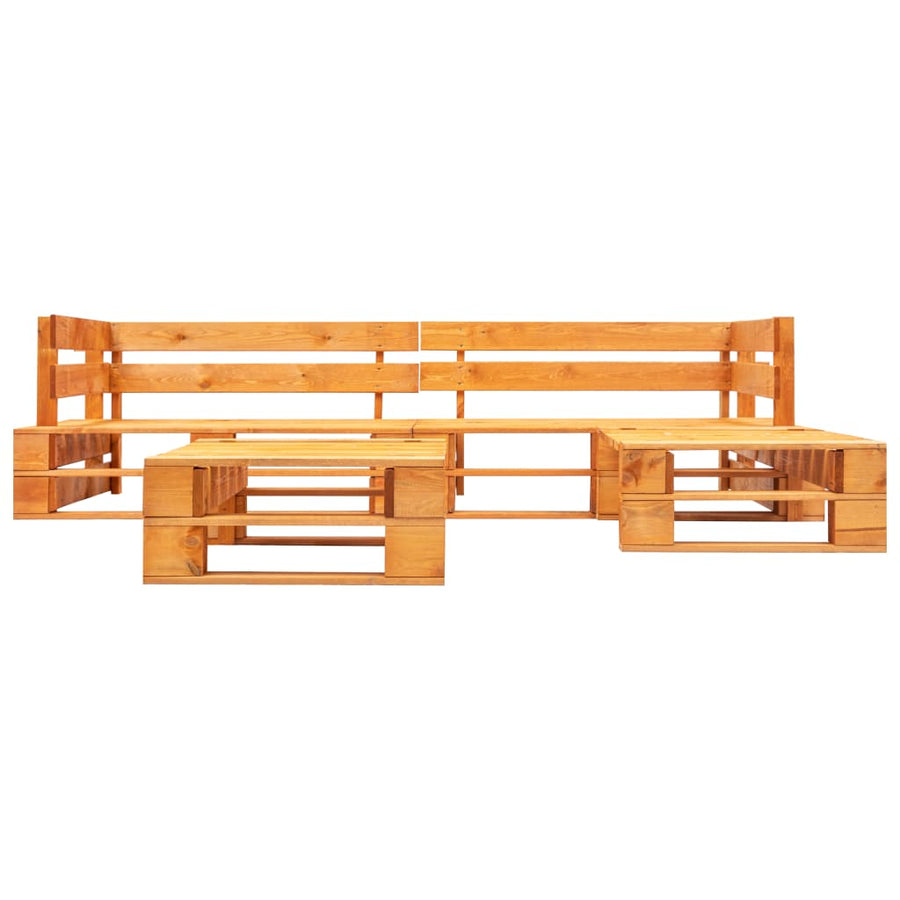 4-delige Loungeset pallet met grijze kussens hout
