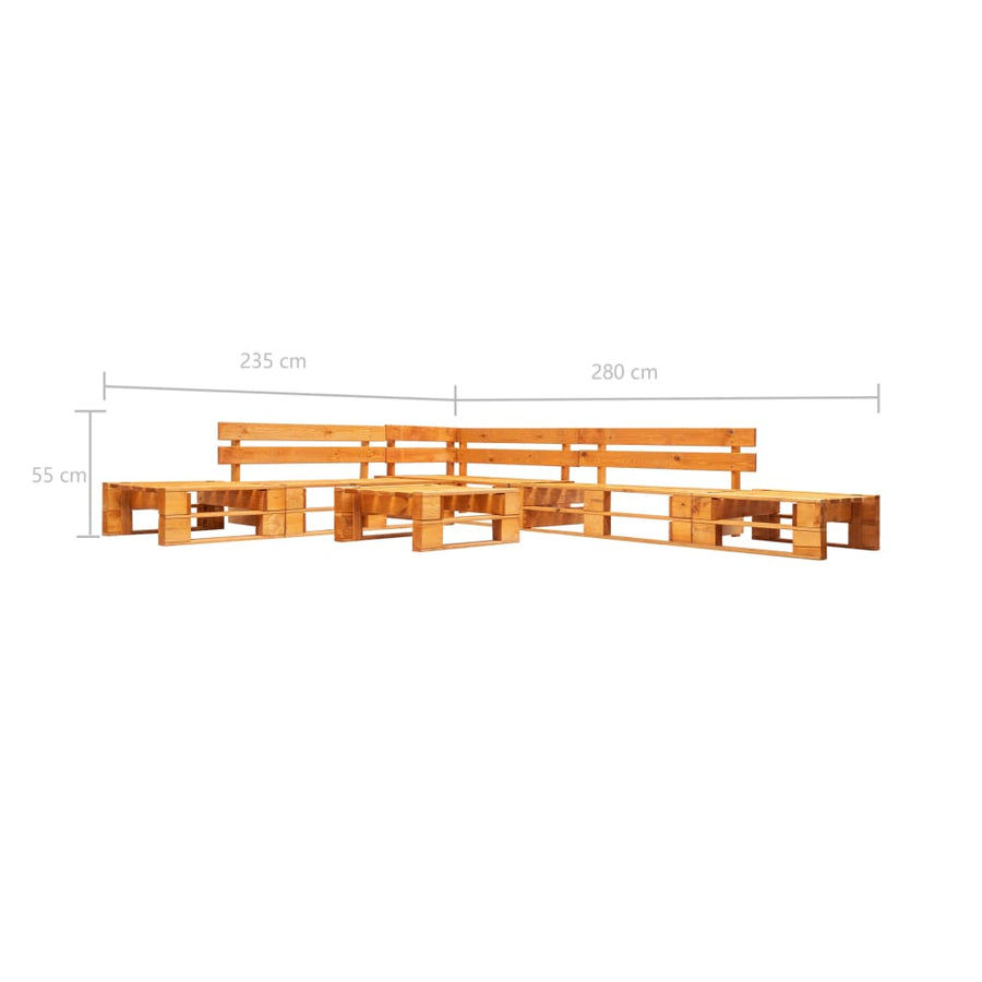6-delige Loungeset pallet hout honingbruin