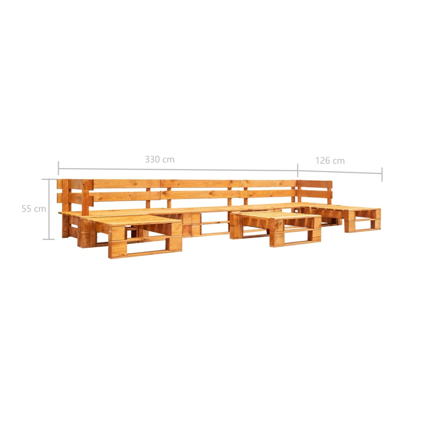 6-delige Loungeset pallet hout honingbruin