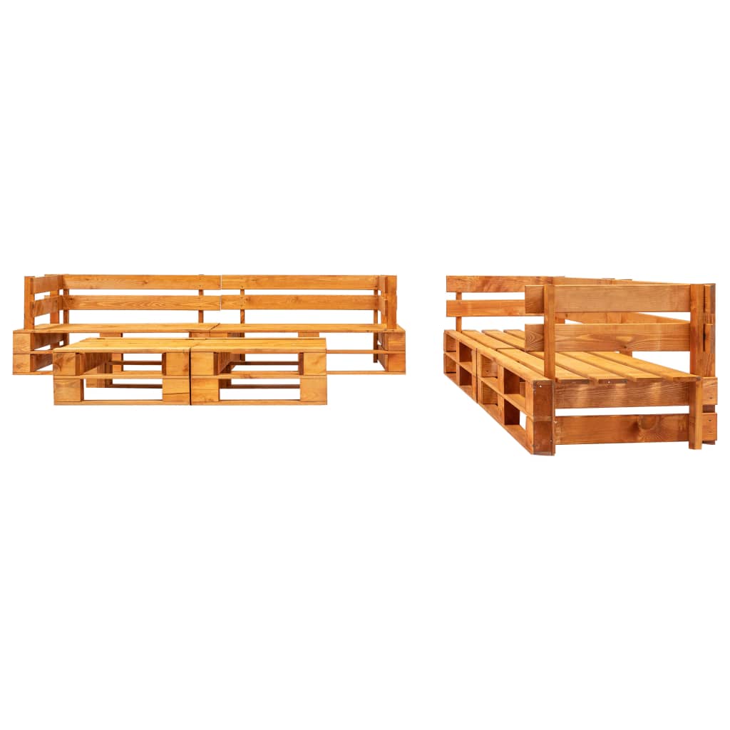 -Delige Loungeset Pallet Hout Honingbruin