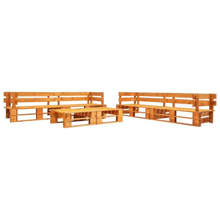 Loungeset Pallet Met Grijze Kussens Hout Bruin en grijs
