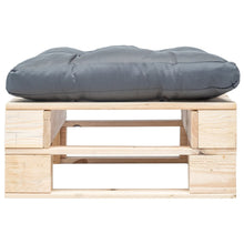 Tuinpoef Met Kussen Pallet Hout Naturel en grijs