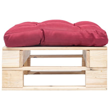 Tuinpoef Met Kussen Pallet Hout Naturel en rood