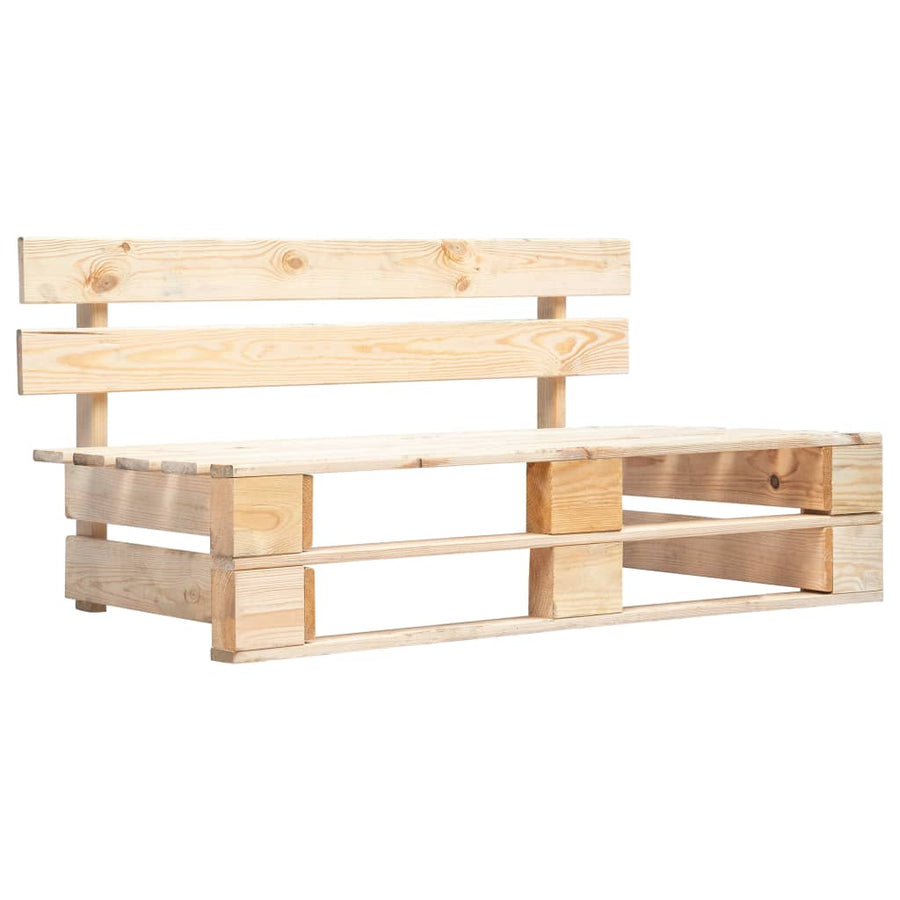 Tuinbank Pallet Met Grijze Kussens Grenenhout Naturel en grijs