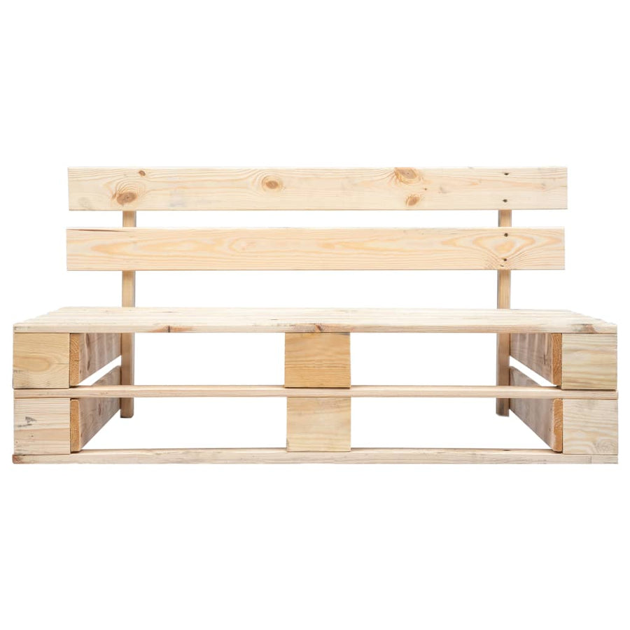 Tuinbank Pallet Met Grijze Kussens Grenenhout Naturel en grijs
