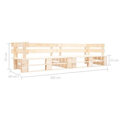 Tuinbank 2-Zits Pallet Hout Naturel Lichtbruin