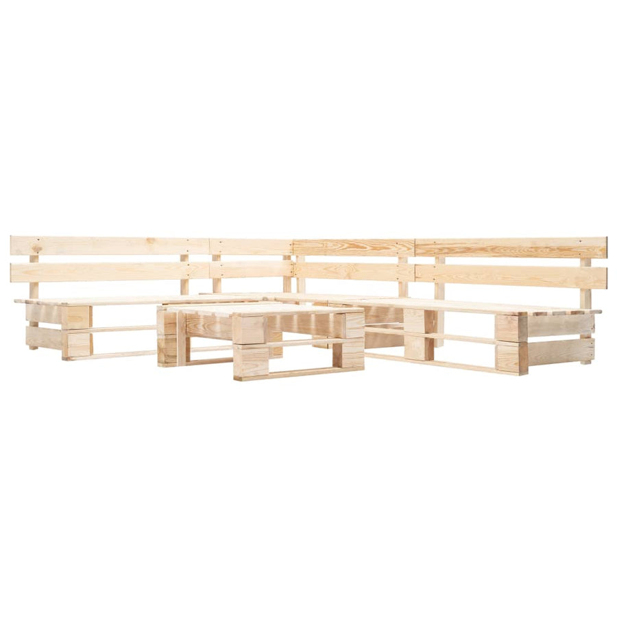 4-Delige Loungeset Pallet Hout Zwart