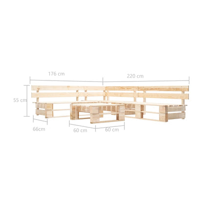 Loungeset Pallet Hout Naturel Houtkleur
