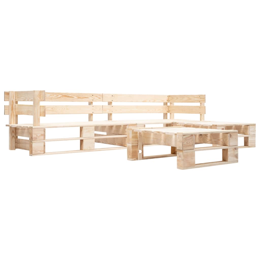 Loungeset Pallet Hout Naturel Houtkleur