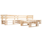 -Delige Loungeset Pallet Hout Naturel Houtkleur