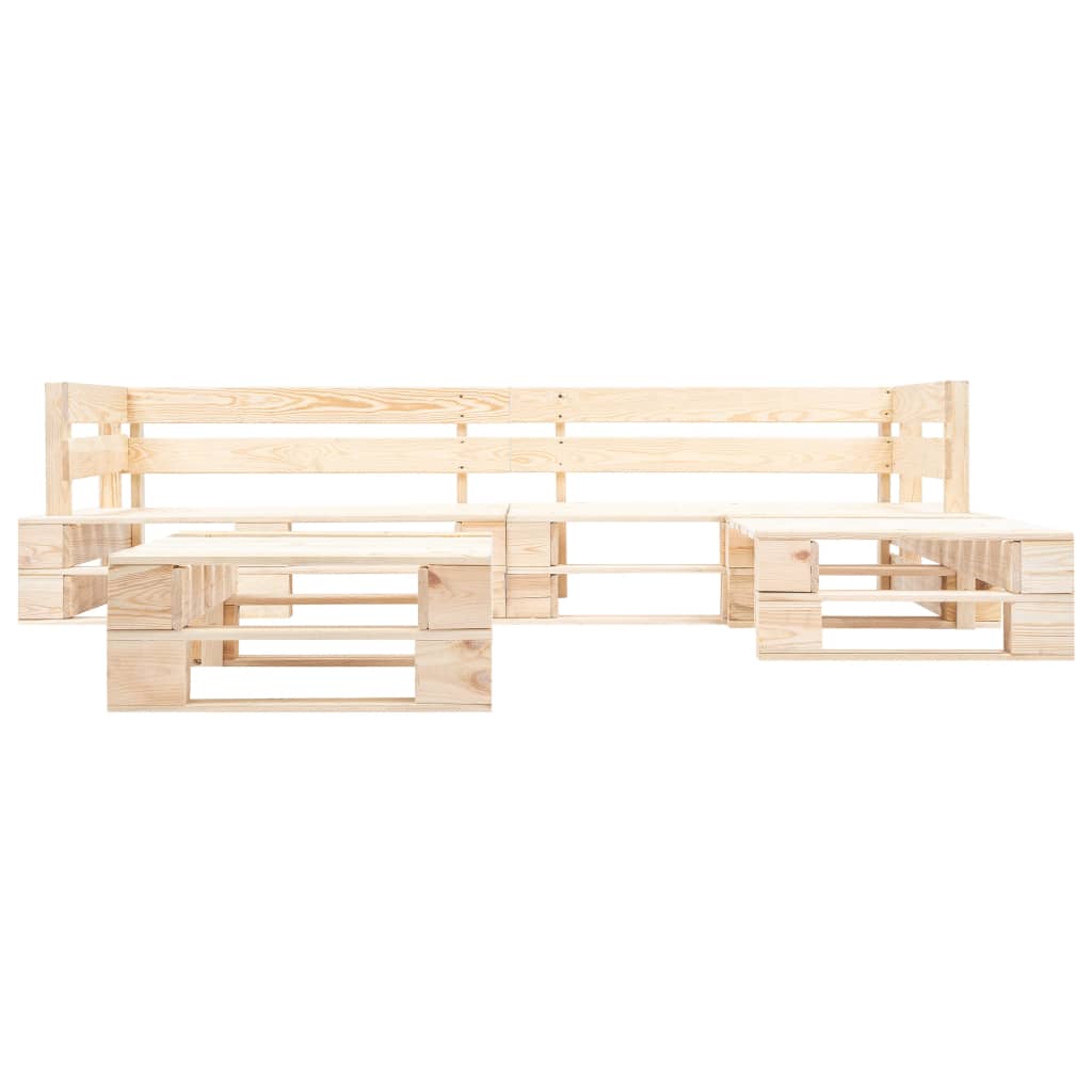 Loungeset Pallet Hout Naturel Houtkleur