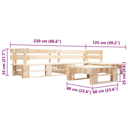 Loungeset Pallet Hout Naturel Houtkleur