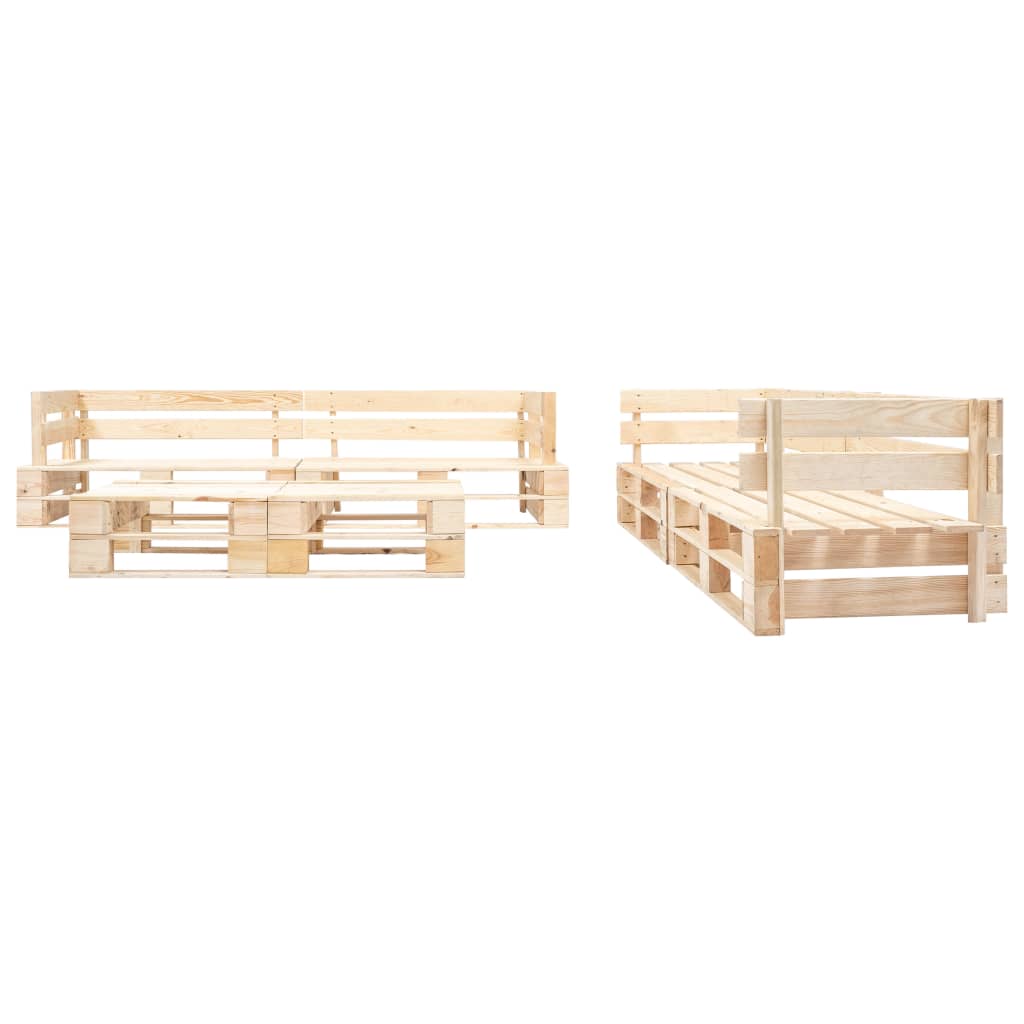 Loungeset Pallet Met Grijze Kussens Hout
