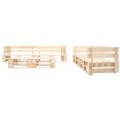Loungeset Pallet Met Grijze Kussens Hout
