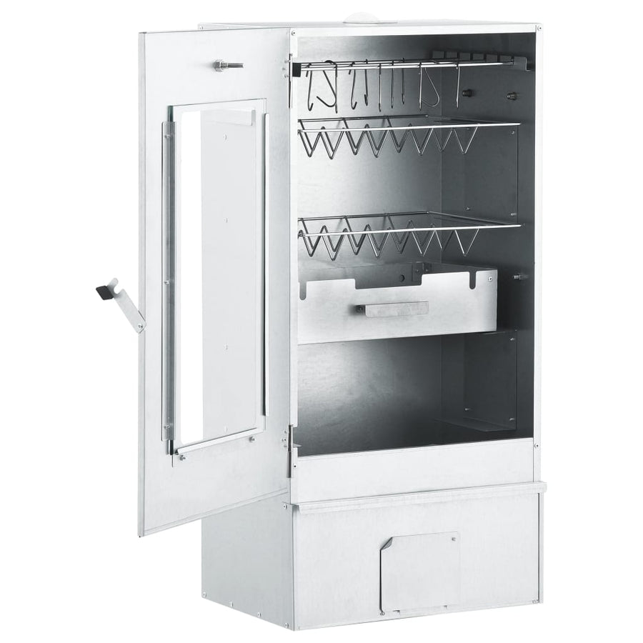 BBQ-rookoven met 1 kg houtsnippers 44,5x29x83 cm 1 44.5 x 29 x 83 cm Met raam