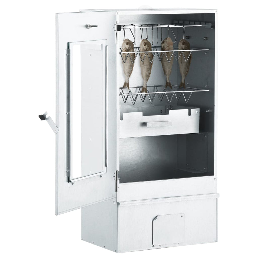BBQ-rookoven met 1 kg houtsnippers 44,5x29x83 cm 1 44.5 x 29 x 83 cm Met raam