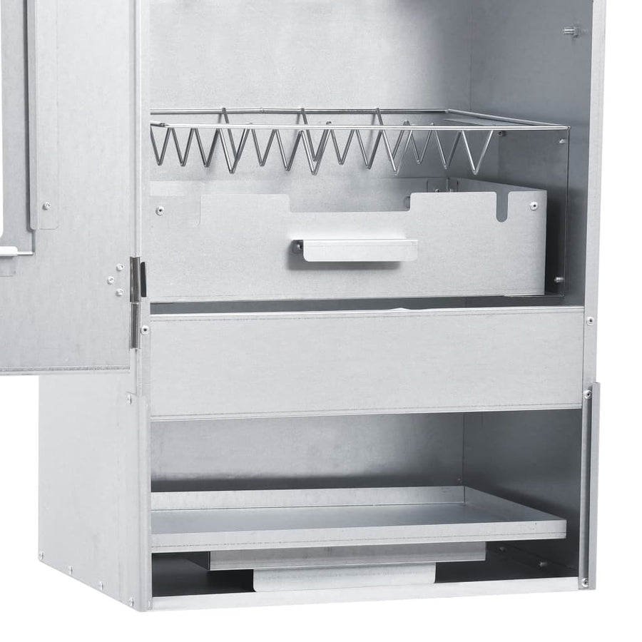 BBQ-rookoven met 1 kg houtsnippers 44,5x29x83 cm 1 44.5 x 29 x 83 cm Met raam