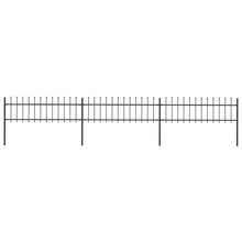 Tuinhek met speren bovenkant 5,1x0,6 m staal zwart 0.6 m 5.1 m