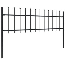 Tuinhek met speren bovenkant 5,1x0,6 m staal zwart 0.6 m 5.1 m